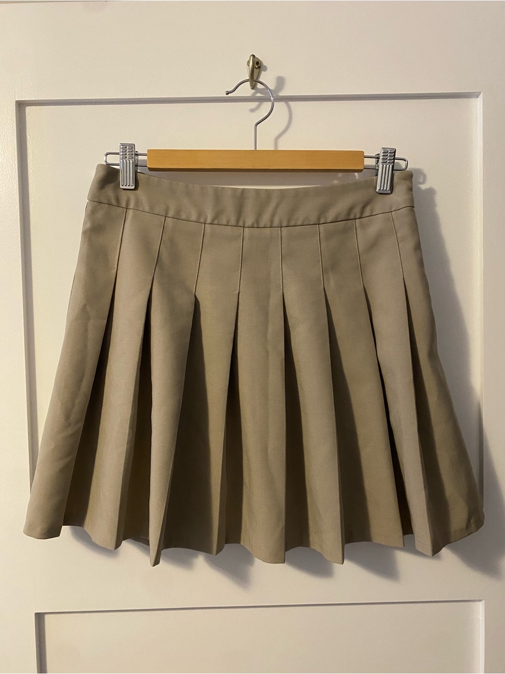 OAK + FORT Pleated Circle Skirt in Khaki